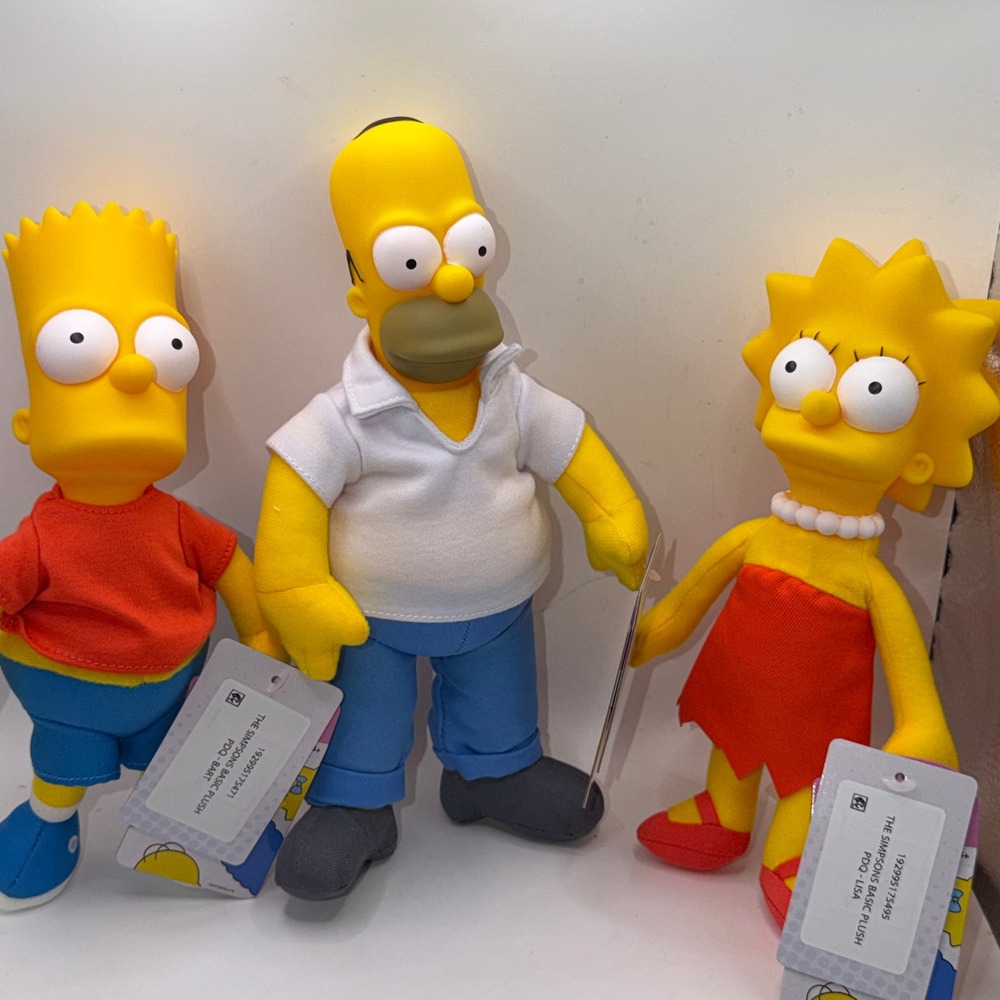 The Simpsons Jakks Pacific Plush Set Homer Bart Lisa Cartoon Collectible 90s Toy